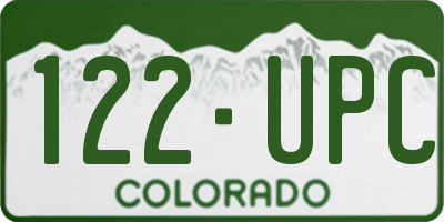 CO license plate 122UPC