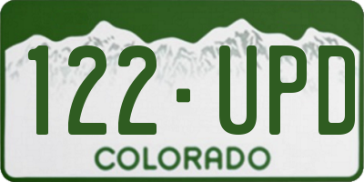 CO license plate 122UPD