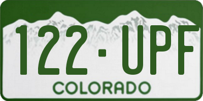 CO license plate 122UPF