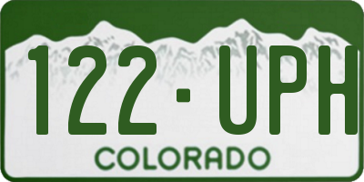 CO license plate 122UPH