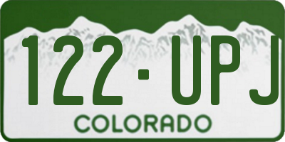 CO license plate 122UPJ