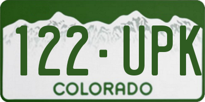 CO license plate 122UPK