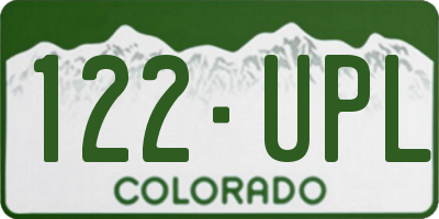 CO license plate 122UPL