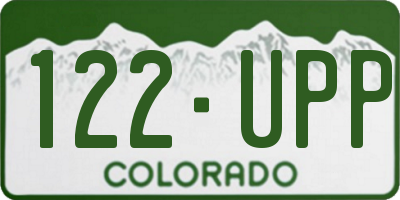 CO license plate 122UPP