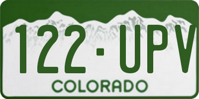 CO license plate 122UPV