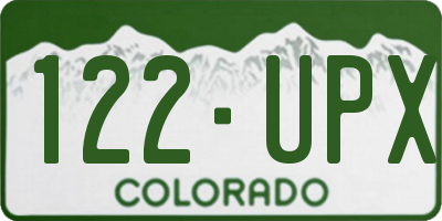 CO license plate 122UPX