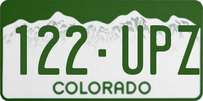 CO license plate 122UPZ