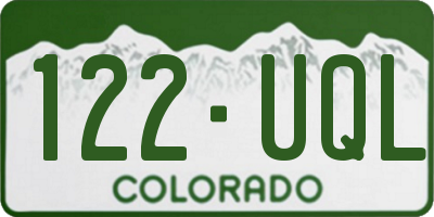 CO license plate 122UQL
