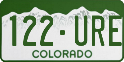 CO license plate 122URE