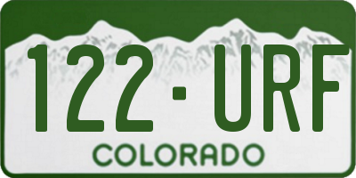 CO license plate 122URF