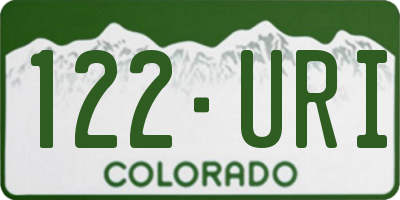 CO license plate 122URI