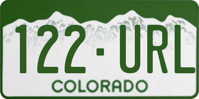 CO license plate 122URL