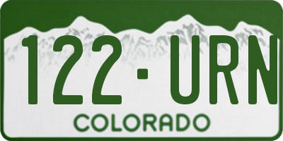CO license plate 122URN