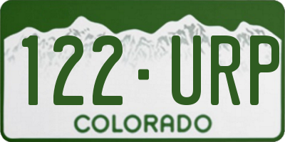 CO license plate 122URP