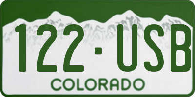 CO license plate 122USB