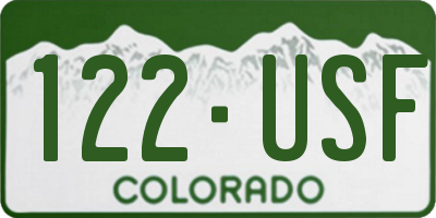 CO license plate 122USF