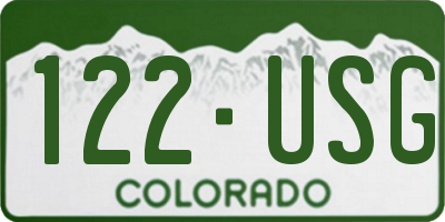 CO license plate 122USG