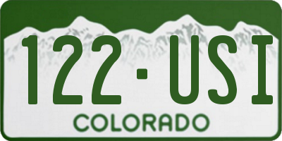 CO license plate 122USI