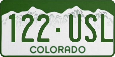 CO license plate 122USL