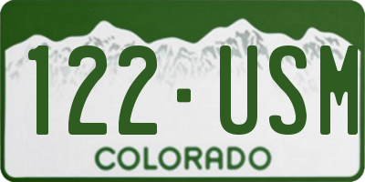 CO license plate 122USM