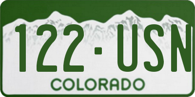 CO license plate 122USN