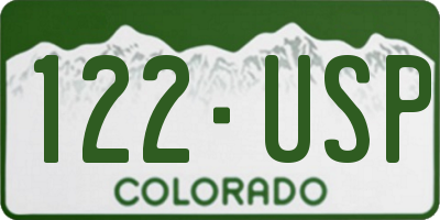 CO license plate 122USP