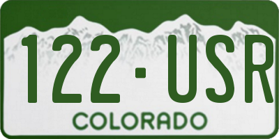 CO license plate 122USR