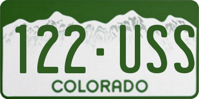 CO license plate 122USS
