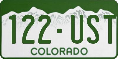 CO license plate 122UST
