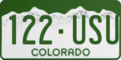 CO license plate 122USU