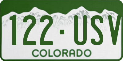 CO license plate 122USV
