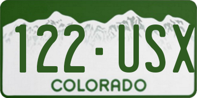 CO license plate 122USX