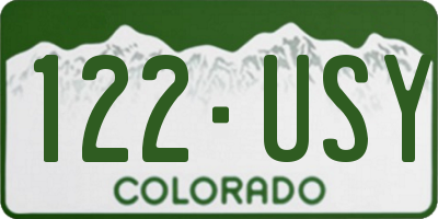 CO license plate 122USY