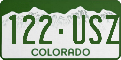 CO license plate 122USZ