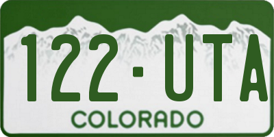 CO license plate 122UTA