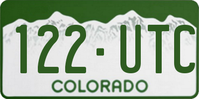 CO license plate 122UTC