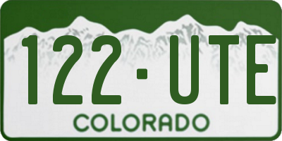 CO license plate 122UTE