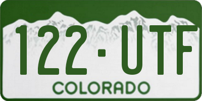 CO license plate 122UTF