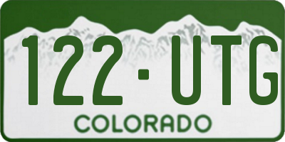 CO license plate 122UTG