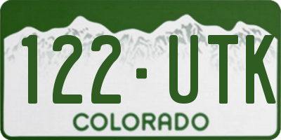 CO license plate 122UTK