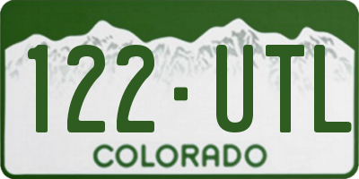 CO license plate 122UTL
