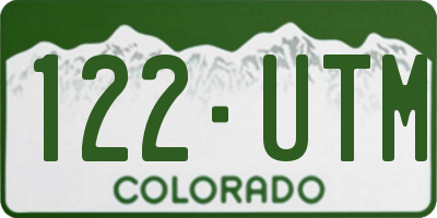CO license plate 122UTM