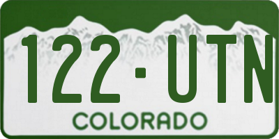 CO license plate 122UTN