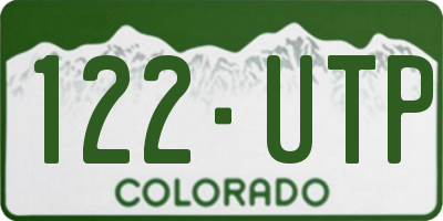 CO license plate 122UTP