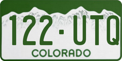 CO license plate 122UTQ
