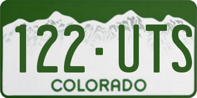 CO license plate 122UTS