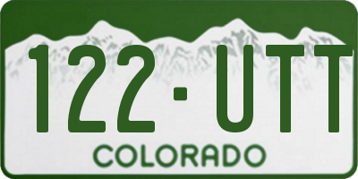 CO license plate 122UTT