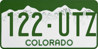 CO license plate 122UTZ