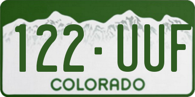 CO license plate 122UUF