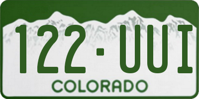 CO license plate 122UUI
